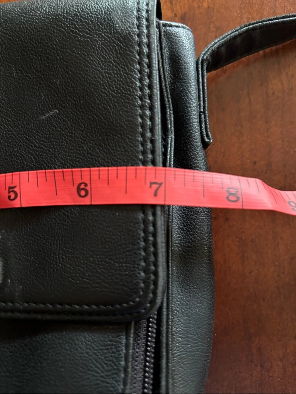 Nine West Black Leatherette Crossbody with Front Flap
